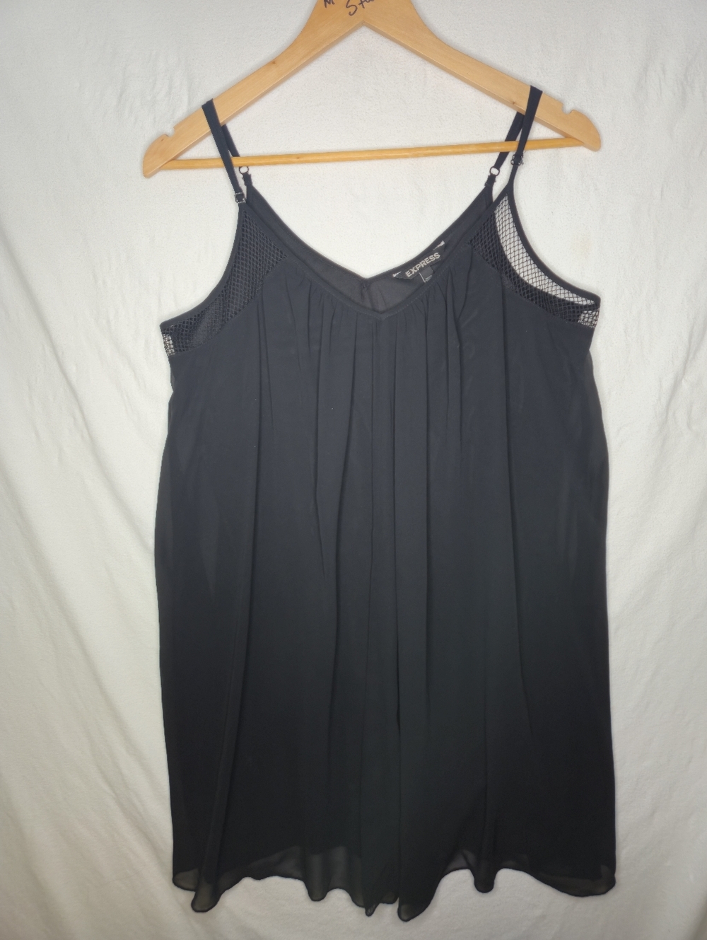 Express Ladies Black Spaghetti Strap Short Flowy Dress Or Top Size Large